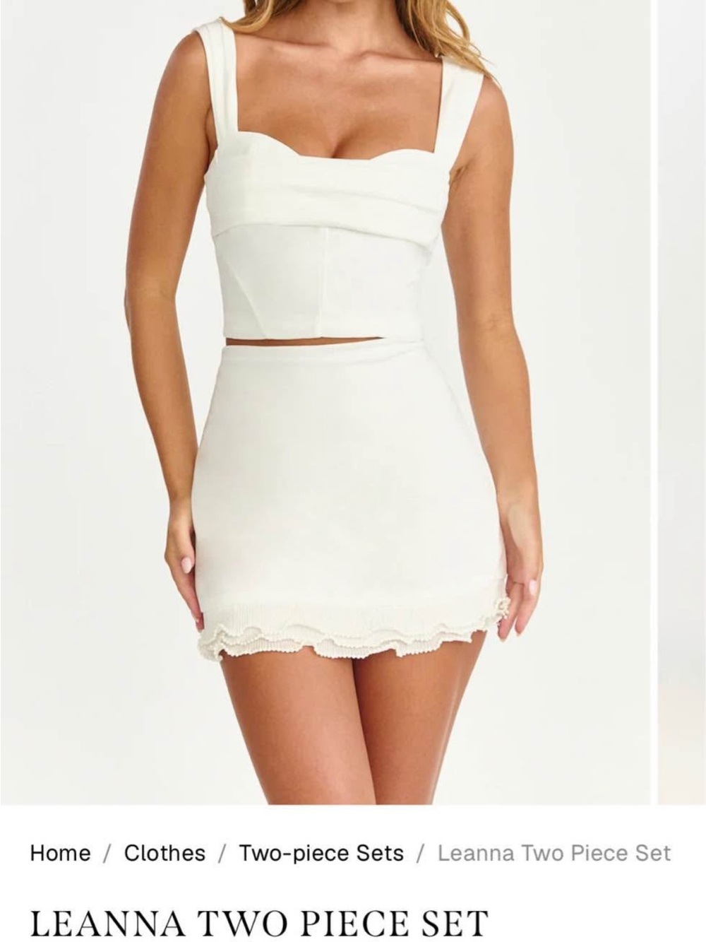Showpo Leanna White Mini Skirt Two-Piece Set